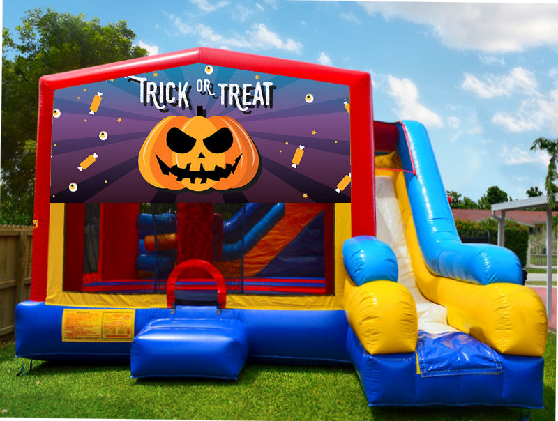 Halloween trick or treat banner on combo
