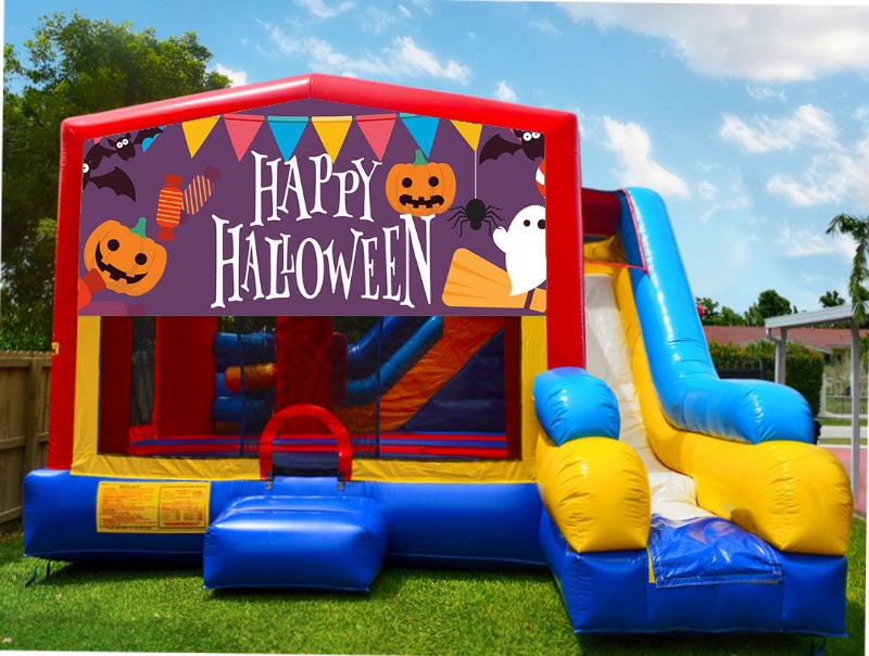 Halloween trick or treat banner on a combo
