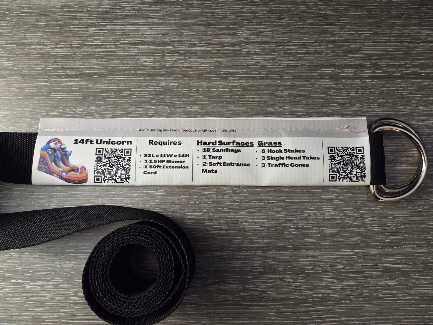 Custom QR Code Sleeve for Inflatable Straps